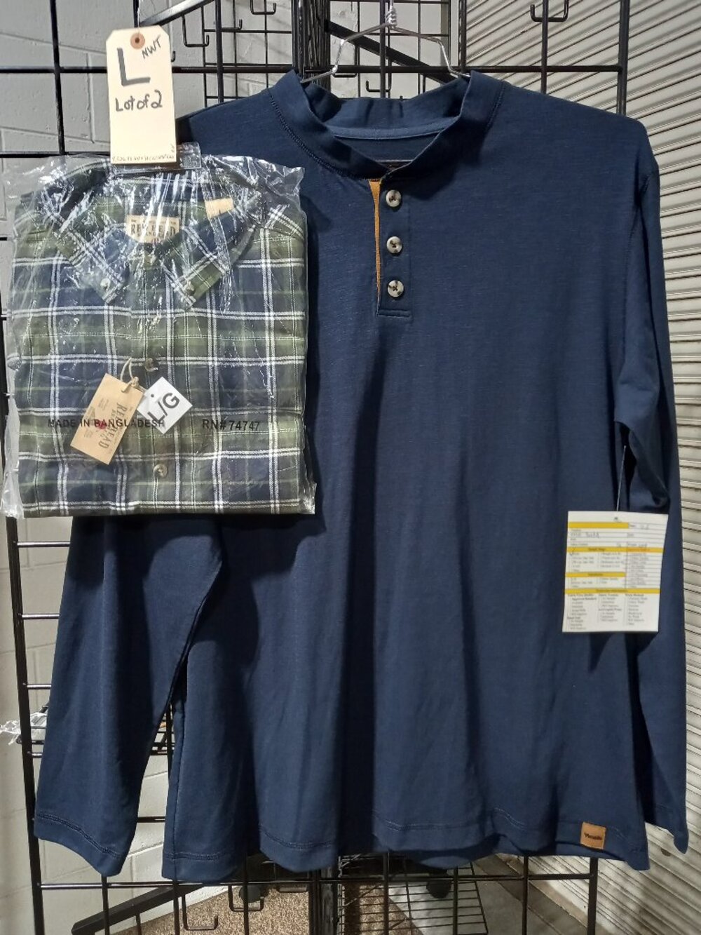 Men's Flannel + Long Sleeve Henley | Large